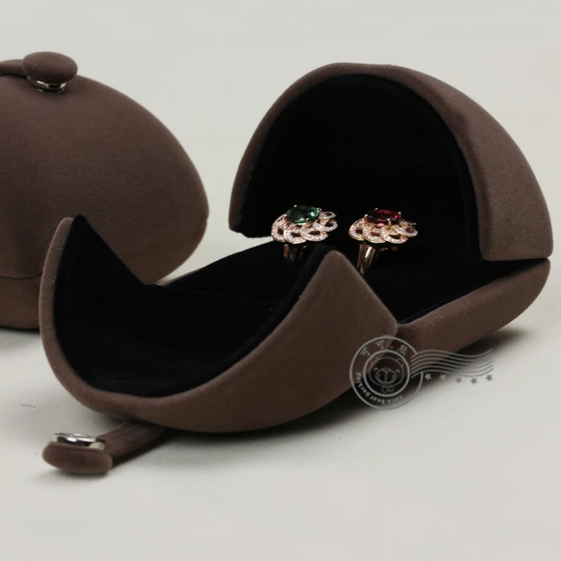 Red and Brown Velvet  Ring Box Or Lovers Ring boxes for propose marriage  or Wedding