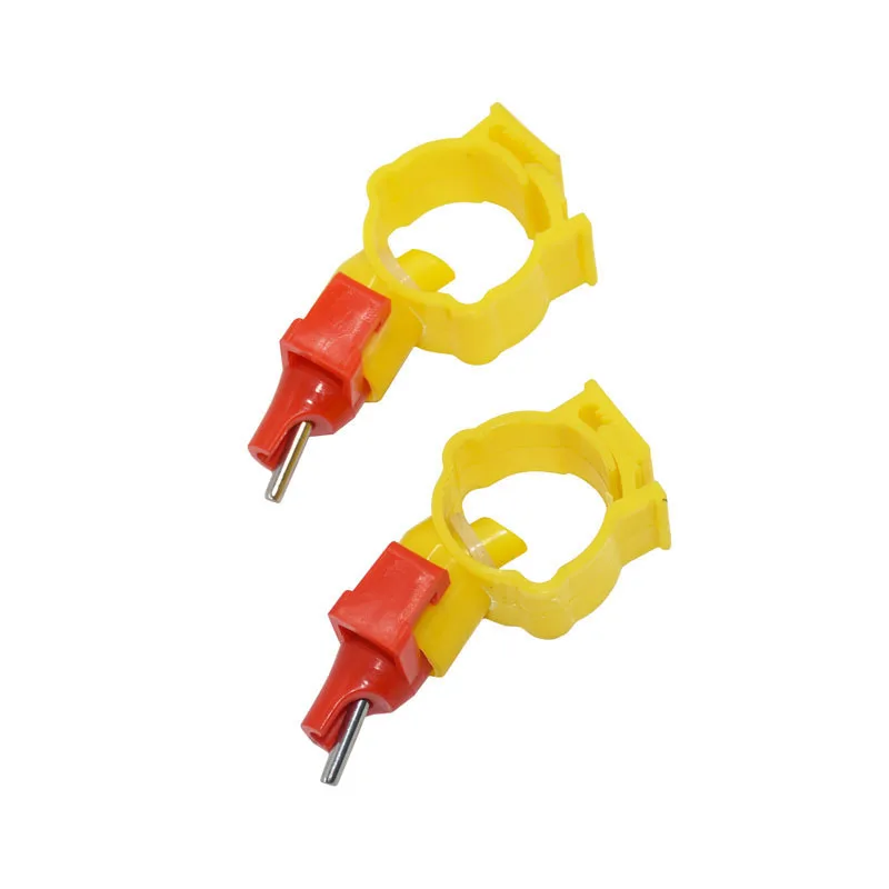 4 pcs Poultry Farming Oblique Mouth Chicken Duck Quail Automatic Drinking Pipe Diameter 25mm Yellow Nipple Drinker