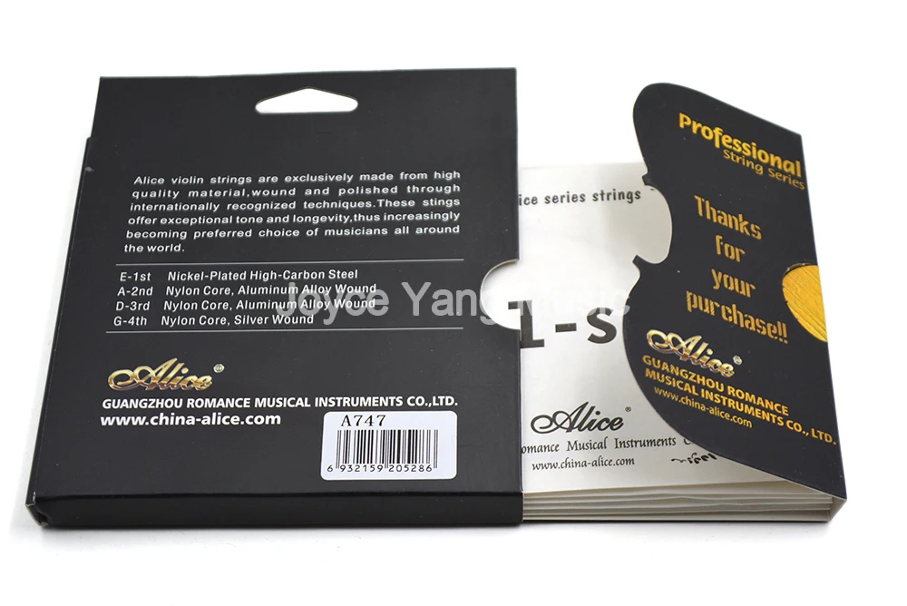 Alice A747 Professionale Violino Strings Nickel-Plated Alto tenore di Carbonio Acciaio Nylon Nucleo Silver & Aluminum Alloy Wound prima al quarto stringhe