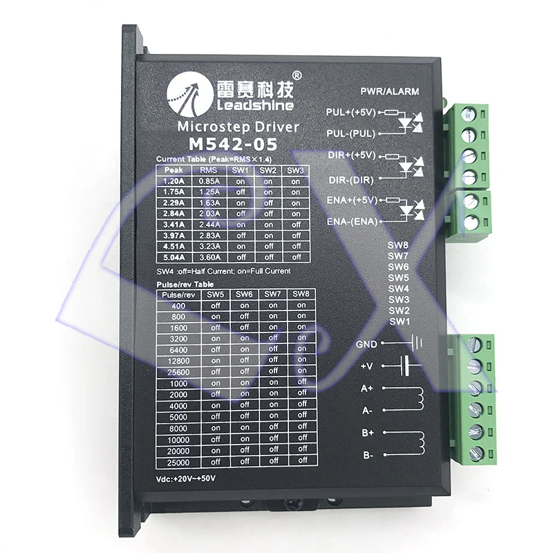 

Original Leadshine M542-05 2-Phase Stepper Drive with 20-50VDC Voltage 1.20-5.04A Current; Pure Sinusoidal Current Control