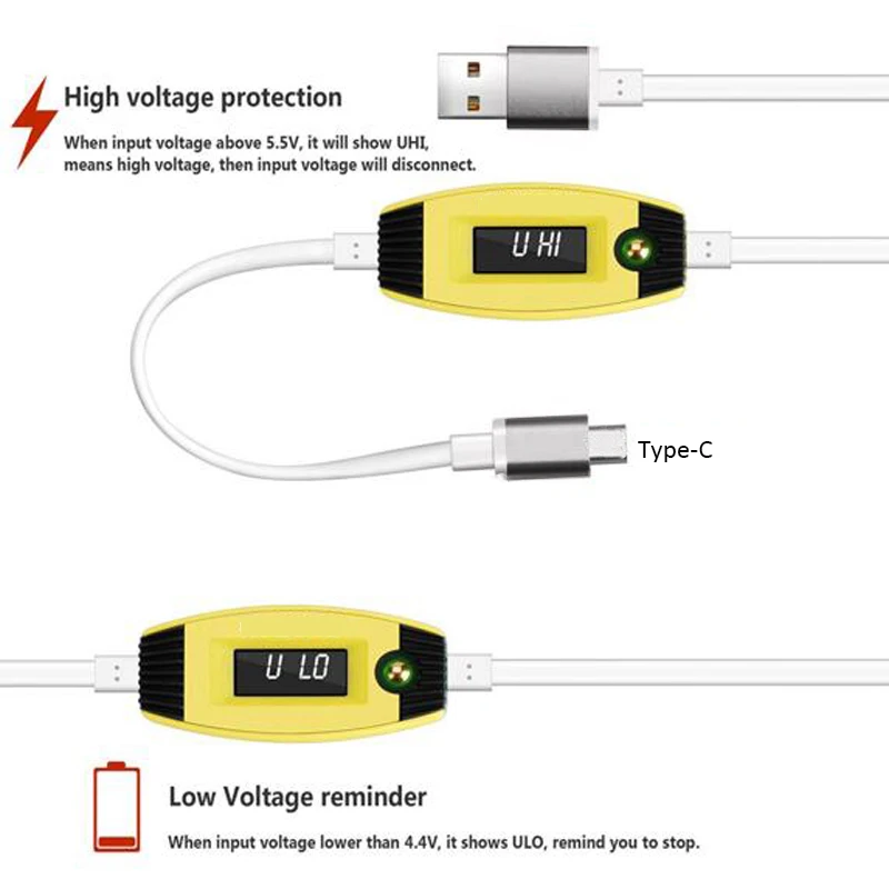 USB Type C Cable LED Display Screen USBC Data Fast Charging Protect Wire Phone Realme POCO Redmi Oneplus Charger Test Cord