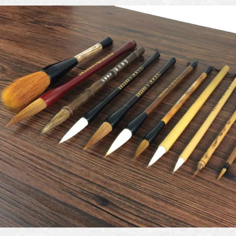 11pcs Excellent Quality Chinese Painting Brush Set Chinese Calligraphy Brushes Pen Woolen and Weasel Hair Writing Brush Supplies