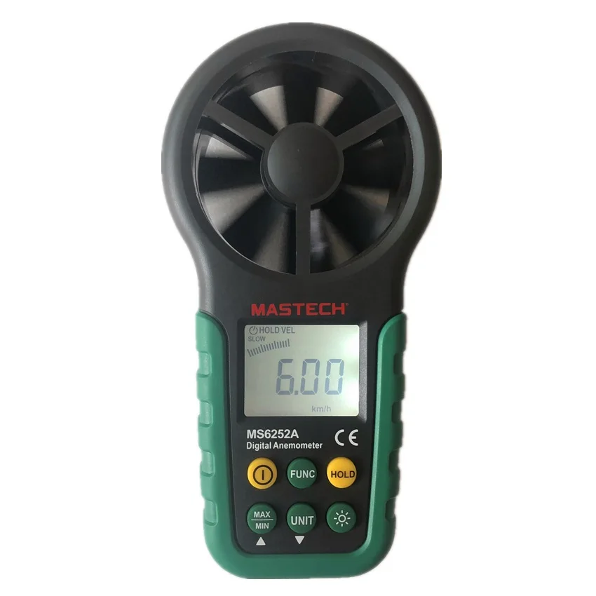 

MASTECH MS6252A Handheld Digital Anemometer Wind Speed Meter 0.001~ 9.999 square meters Air Flow Tester with Bar Graph