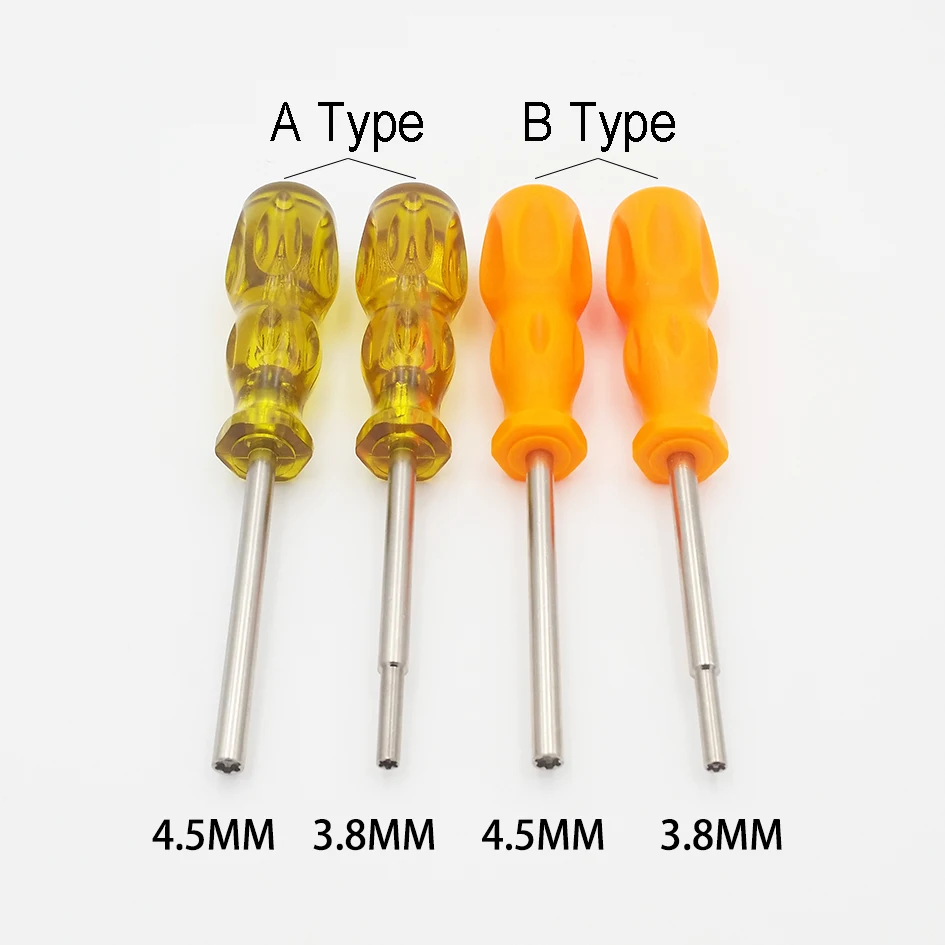 

Yellow Handle Security Bit 3.8mm 4.5mm Hexagon Screwdriver 3.8 4.5 Open Tool Game bit for Nintendo NGC SFC MD NES SNES 200pcs