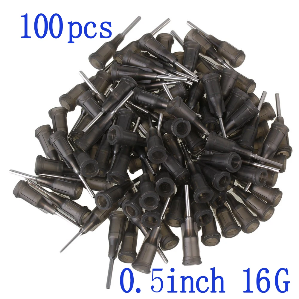 (100pcs) Blunt Tip Dispensing Needles 16Ga Syringe Needles 16G x 0.5