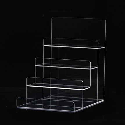 4 Layer Clear Store Display Acrylic Shoe HandBag Wallet Retail Display Shelves