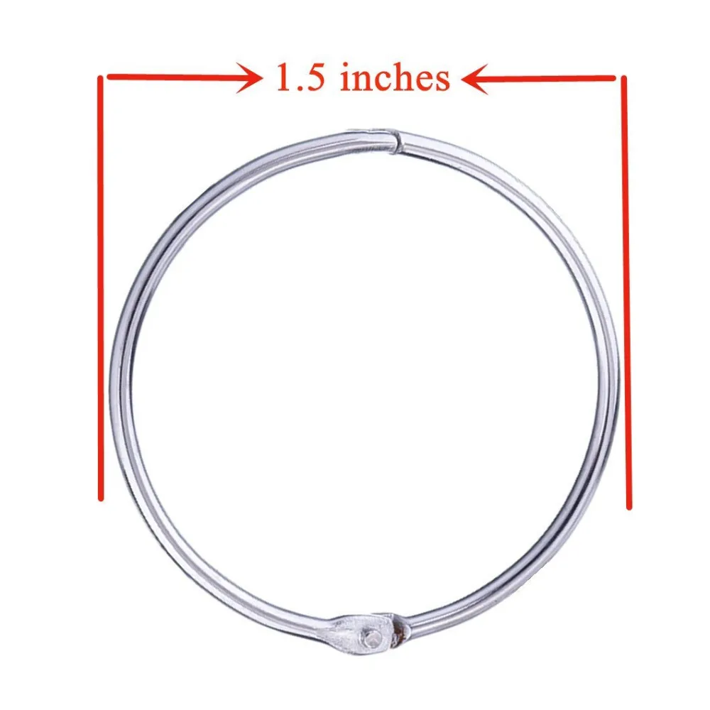 

50pcs 1.5-inches (38mm) Loose Leaf Binder Rings,Nickel Plated Book Rings