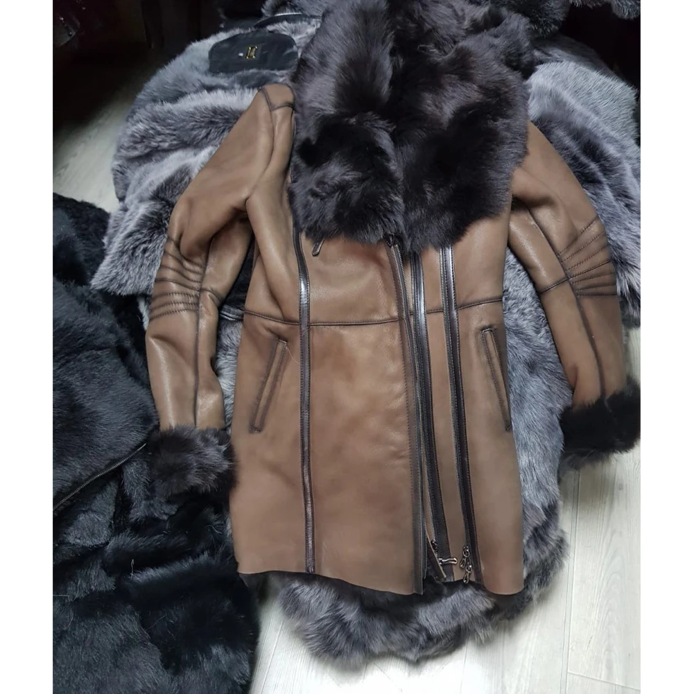 Chaqueta de borreguito para mujer, abrigo largo de piel, turco, escandinavo, cálido para invierno