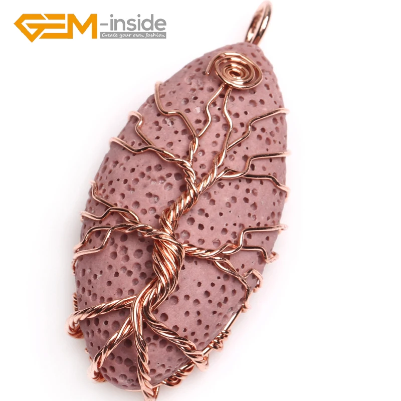 23x45mm GEM-inside Leaf Shape Multiple Colour Lava Worry Stone Pendant Jewelry for Women Making DIY Necklace Gifts New