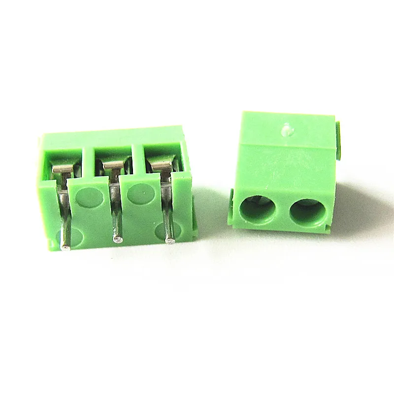 100PCS 3.5mm Pitch Screw Terminal Connector 2 Pin 3 Pin  Straight Leg KF350 Copper Green PCB Terminal Blocks