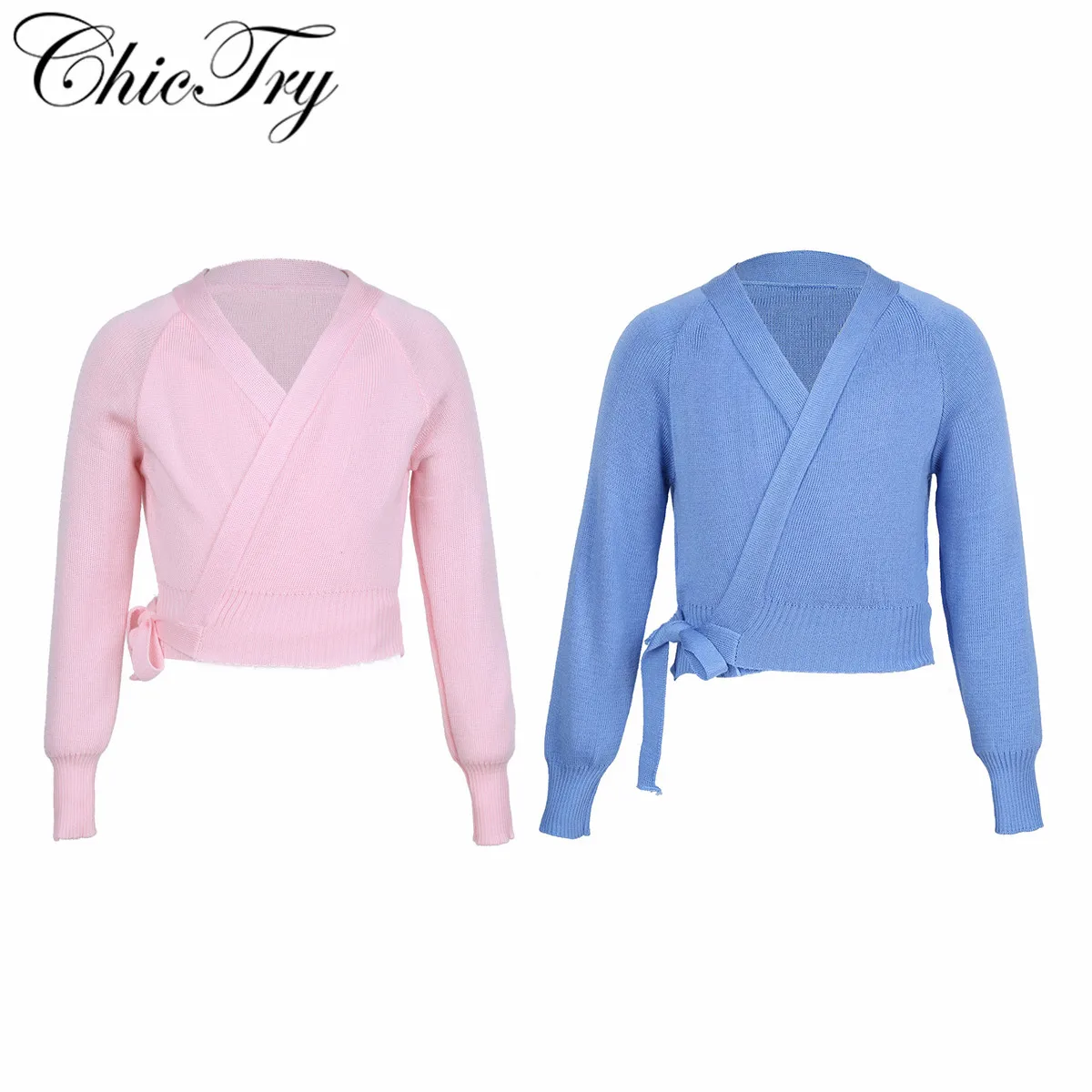 Autumn Long Sleeve Ballet Dance Wrap Kids Girls Classic Knit Wrap Sweater Ballet Dancing Cardigan Warm-up Gymnastics Costumes