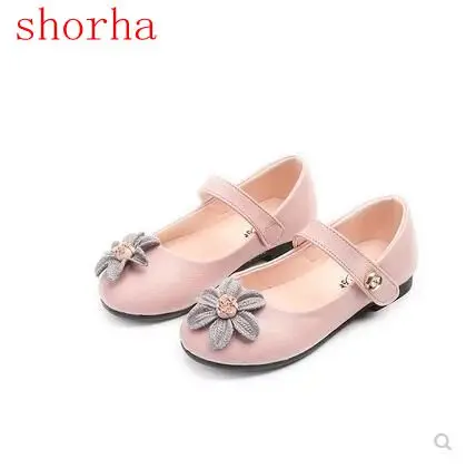 

New 2018 Girl Flower Pink Cute Shoes For Toddler Girl Black Soft Shoes For Preschoolers Children's Footwear shoes