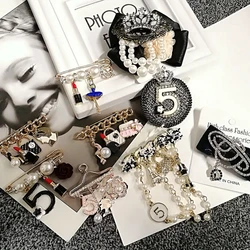 Korean Luxury Crystal Pearl Brooch Jewelry Flowers For Women