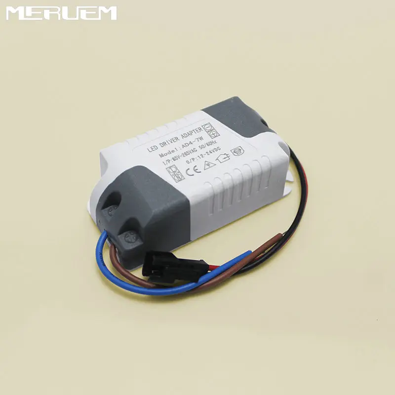 Free shipping 5pcs (4-7)x 1W 7x1W constant current Transformer AC85-265V 4W 5W 6W 7W Lamp Driver Power Supply  for Led Lights CE