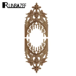 Wood Carved Corner Onlay Applique Frame Door Decorate European Solid Carved Accessories Buddhist Altar Cross Wooden Miniatures