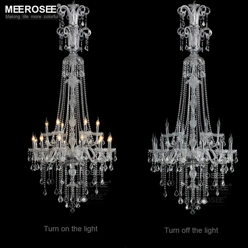 

Contemporary Glass Clear Chandelier Light Fixtures Baroque Crystal Hotel Project Lighting Lamps Suspension Light Hotel Lustres