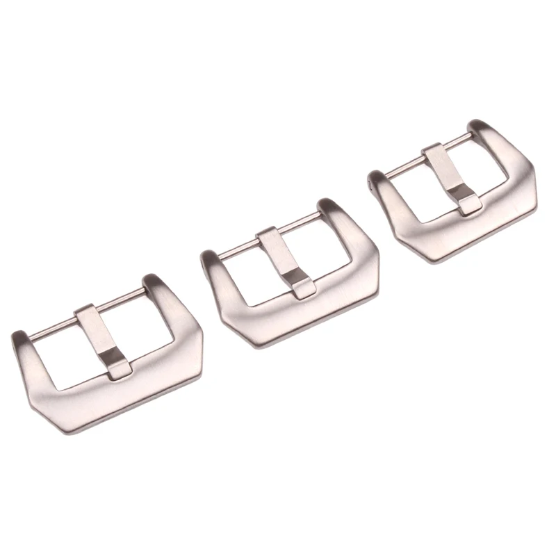 20mm 22mm 24mm Watch Clasp Stainless Steel Silver Brushed Watchbands Strap Pre V Screw Pin Buckle