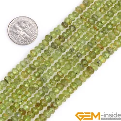 AAA Grade 3x4mm Rondelle Spacer Beads Natural Stone Beads For Jewelry Making Selectable Olivine Peridots Tourmaline Lapis Lazuli