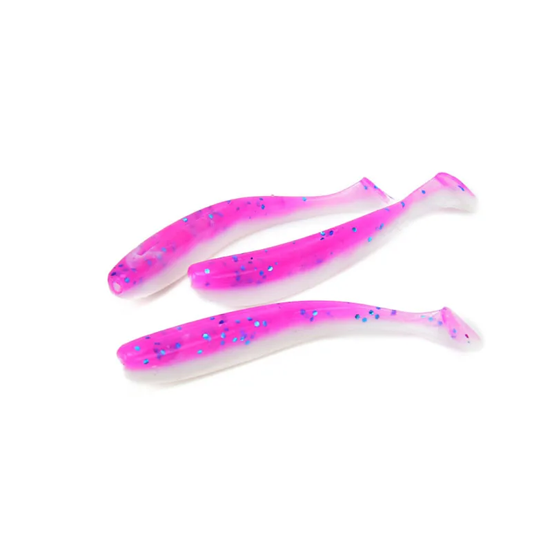 5Pcs/lot 65mm 1.8g Wobblers Fishing Lures Swimbaits Silicone Soft Bait Double Color Carp Artificial Soft Lure