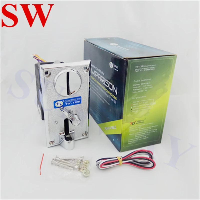 

TW-130B Coin Acceptor Advanced Front Entry Single Coin Selector Comparable Coin Selector for Vending Machine Arcade Game Machine