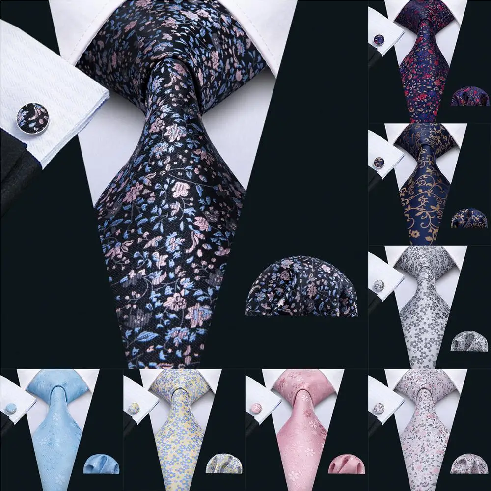 

2018 New 8.5cm Necktie 100% Silk Mens Tie 10 Colors Floral Ties For Men Wedding Barry.Wang Business Style Dropshipping Tie LS-10