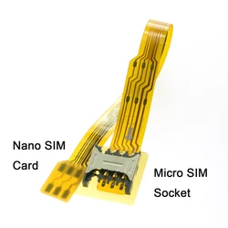 Micro SIM Card to Nano SIM Kit Male to Female Extension Soft Flat FPC Cable Extender 10cm