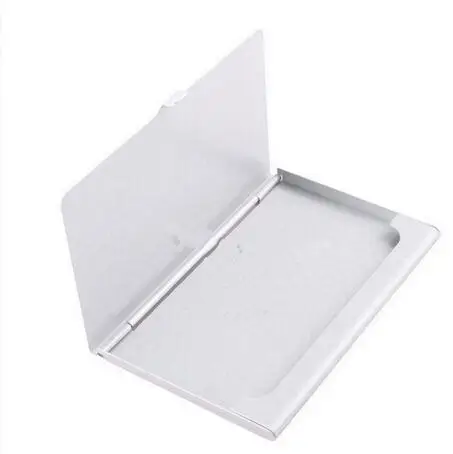 Estuche de aluminio para tarjetas de crédito, caja fina de Metal de 9,3x5,7x0,7 cm, bolsillo para tarjetas de identificación comercial