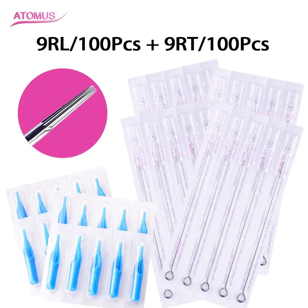 9RL 9RT Tattoo Needle Permanent Naalden Agulhas De Tatuagem Makeup Tube Nozzle Caps Aiguille Tatouage Jetable Magnum Needle Tube