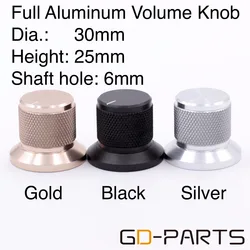 30*25mm Solid Aluminum Knob Volume Potentiometer Cap for CD DAC Turntable Recorder Speaker Amplifier Radio 6mm Shaft Hole