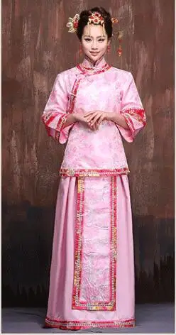 Gorgeous Chinese Ancient Dramaturgic Dress Photo Dress Qing Dynasty Cheongsam Embroider Dress Cosplay Manchu Princess Costume