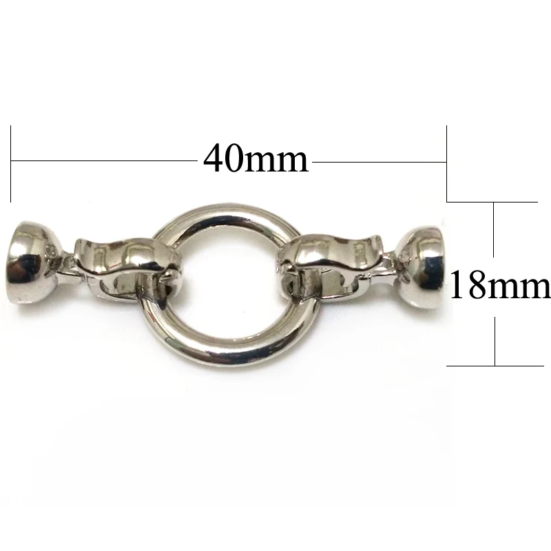 

18x40mm Single Row Circle Style Sterling Silver Jewelry Foldover Clasp for Jewelry Making