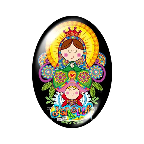 Maria Blessed Faith beauty 13x18mm/18x25mm/30x40mm Oval photo glass cabochon demo flat back Making findings TB0015