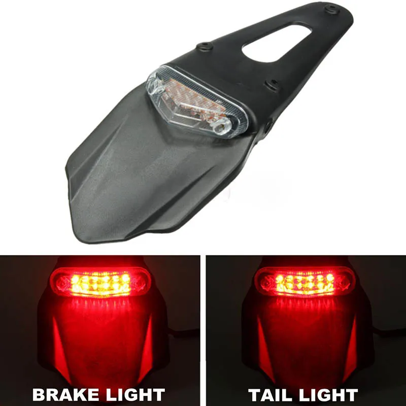 JX-LCLYL Motorcycle Fender LED Stop Rear Tail Light for Enduro Trials Trailbikes XR400