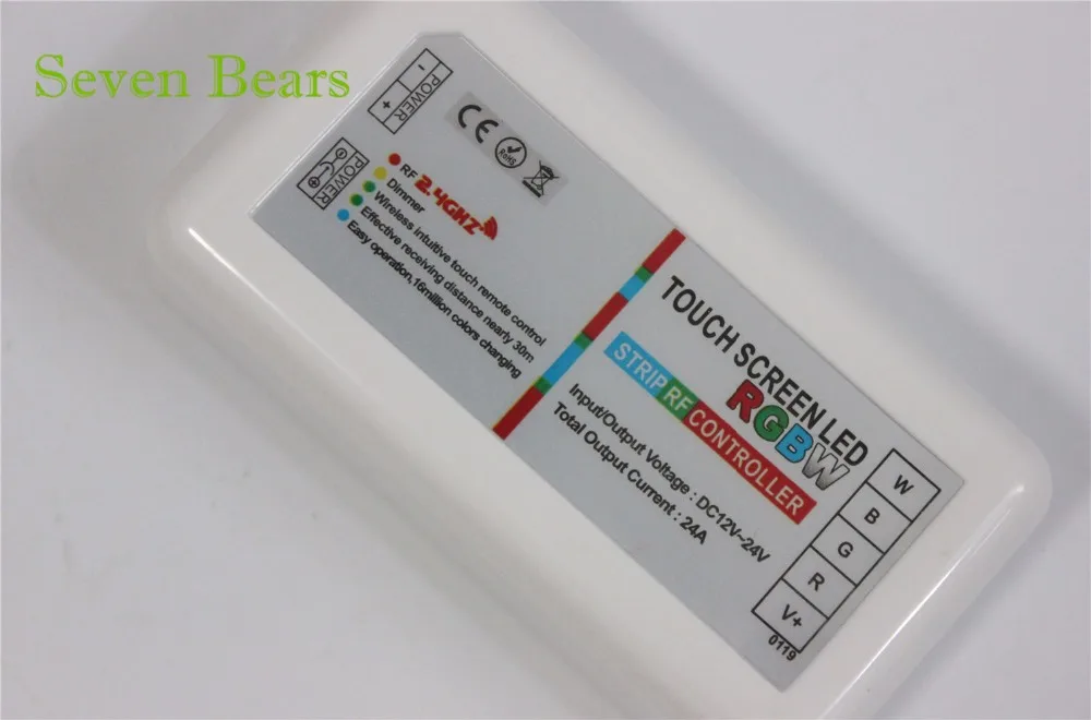 DC12-24A RGBW led controller 2.4G touch screen RF remote control for led stript,1set/lot