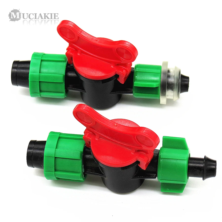 

MUCIAKIE 5PCS DN16 Valve Switch Double Locks for Connecting Irrigation Drip Tape PE PVC Pipe Tube Barbed By-pass