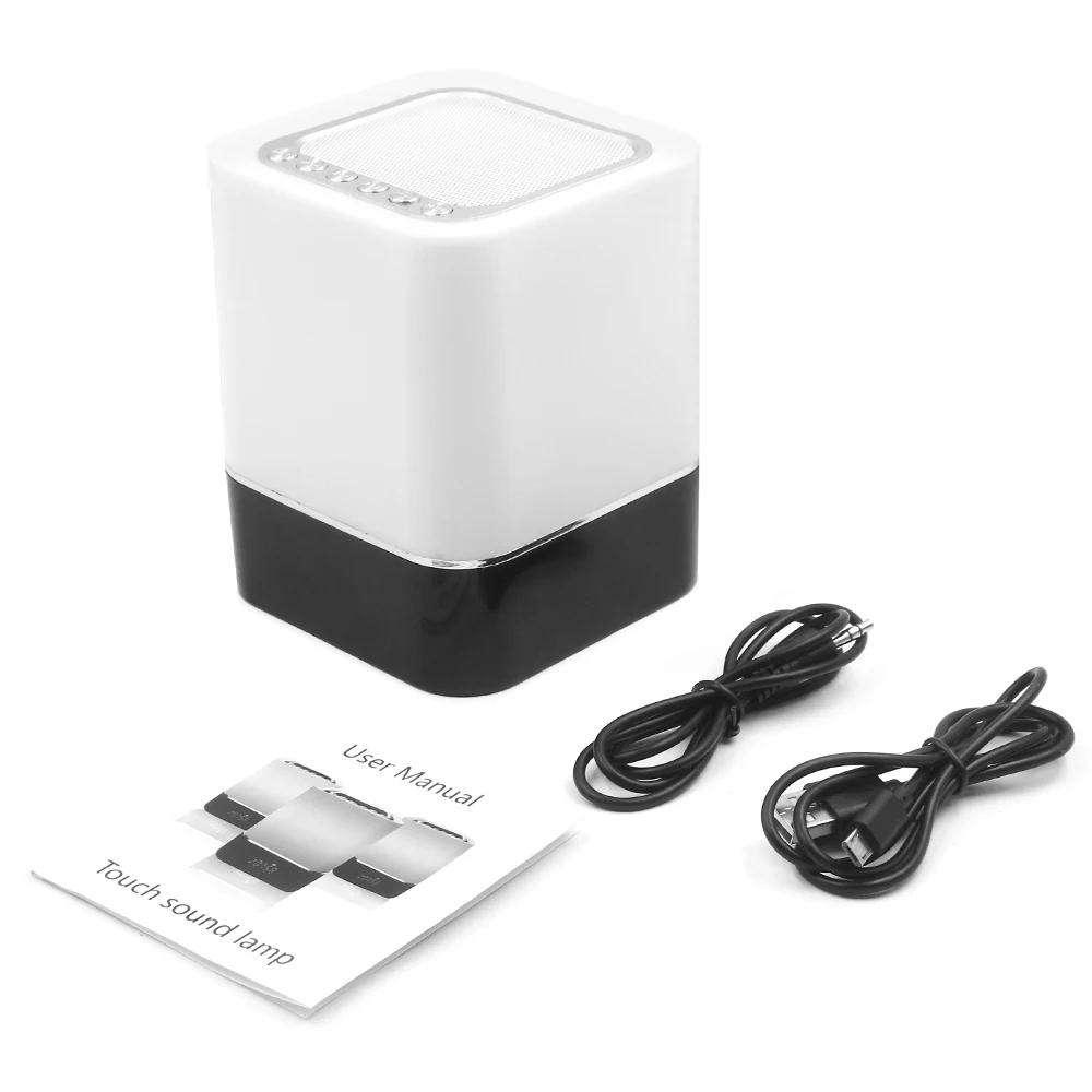 Bluetooth Speaker Night Light Bedside Ambience Lights with Alarm Clock Rechargeable Touch Control Color LED Novelty Lamp