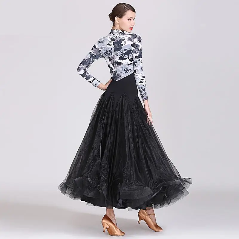 New Women Ballroom Competition Dress Ballroom Tango Dance Long sleeves Standard Ballroom Waltz Dresses Ballroom Dancing Costumes