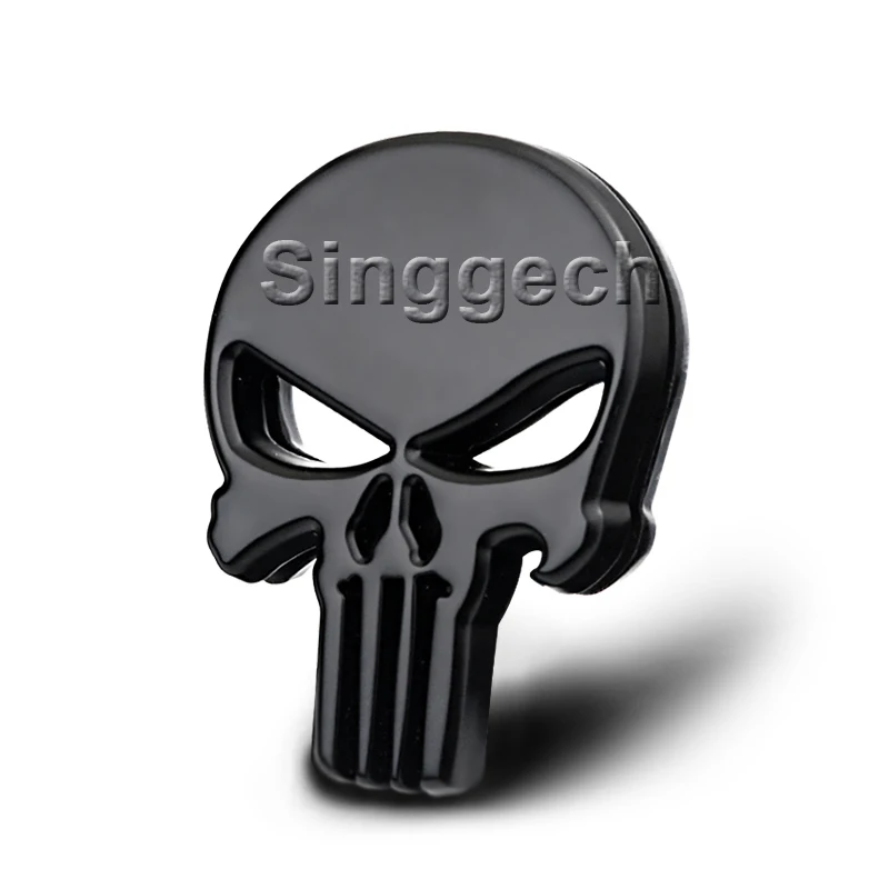 ZD Car Styling 1X Black metal skull Car Sticker For Nissan qashqai Citroen c4 c5 c3 Chevrolet cruze aveo Peugeot 307 accessories