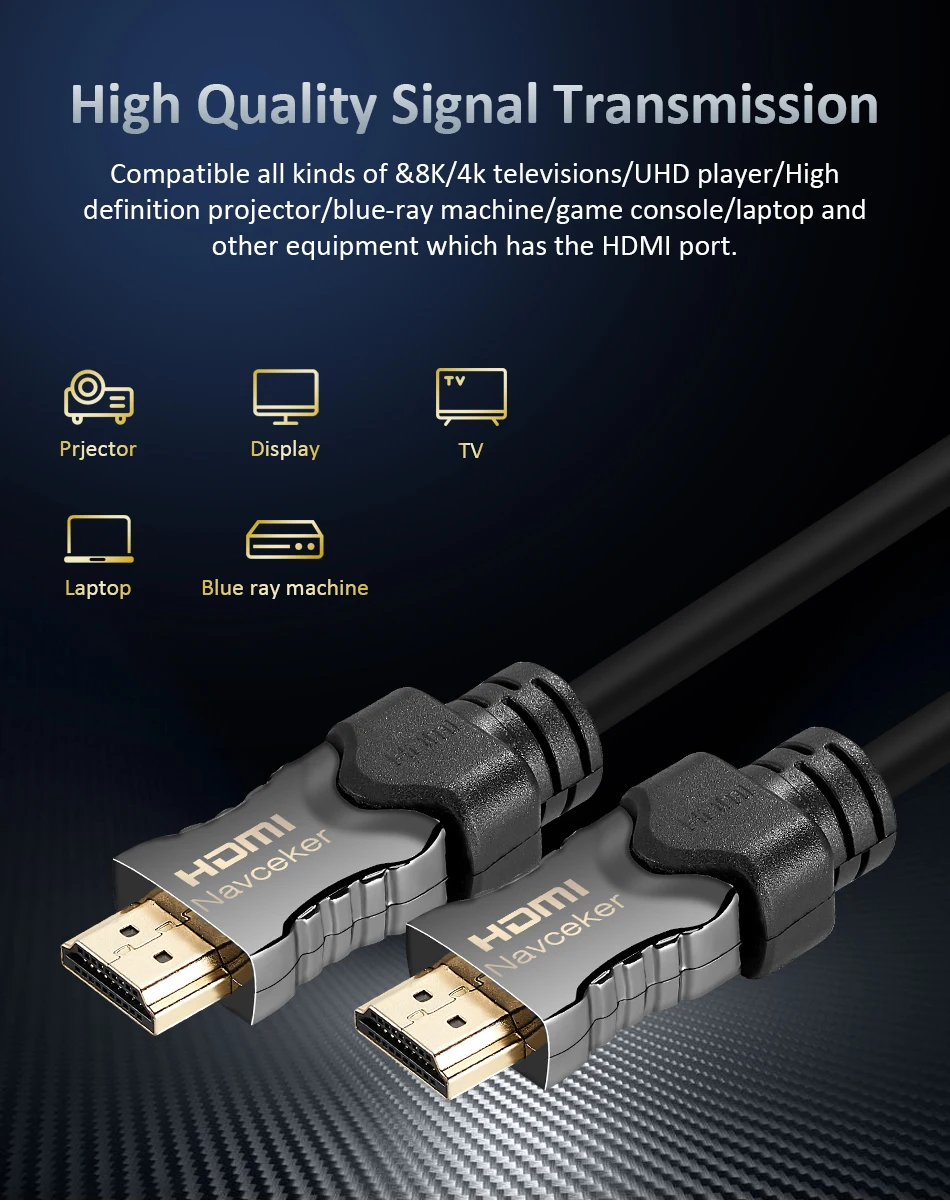 2023 Best 8K 48Gbps 2.1 HDMI Cables 4K HDMI 2.1 Cable eARC Cabo HDMI 2.1 UHD Dynamic HDR HDMI 2.1 Cable for 8K Samsung QLED TV