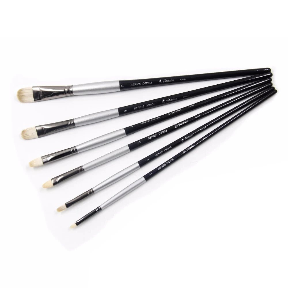 6 pcs/set Art supplies series of bristles of the brush painting to the artist of high quality oil painting in watercolor brushes