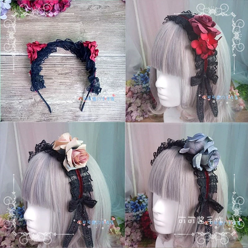 

Lolita hairband black black gothic keel ros vampire brothers retro dosing hair hoops