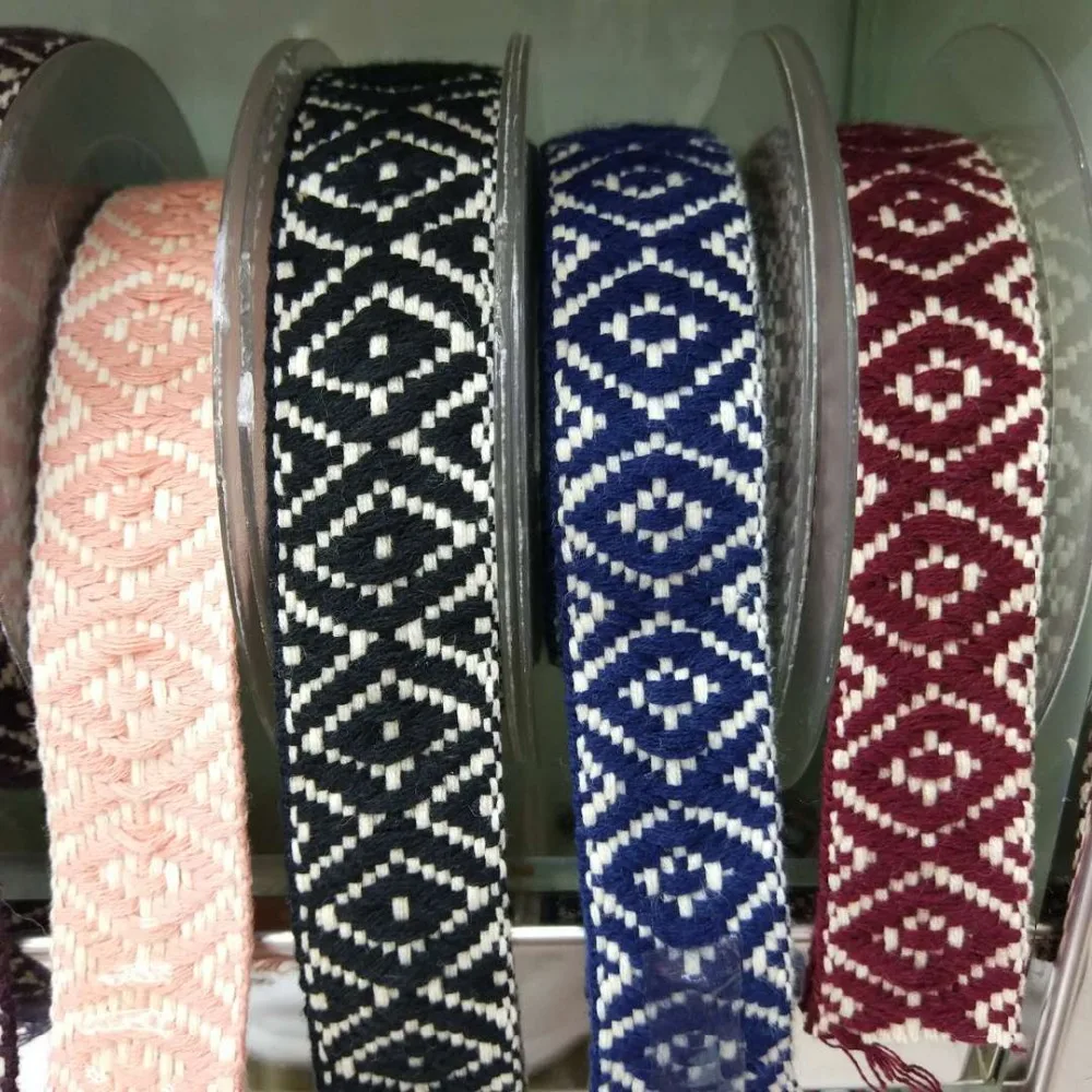 

Плетеная хлопчатобумажная лента шириной 2,5 см, хлопчатобумажные ленты оптом, 5 ярдов, окрашенная в пряже лента