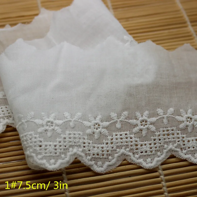 2 Yards 183 CM Cream Cotton Lace Trims for Costume Dress Trimmings Ribbon Applique Strip DIY Sewing Lace Fabric 5 Models