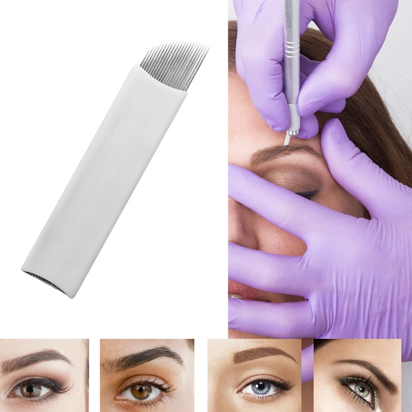 

Microblading татуировки Комплекты Игл 90 шт. постоянный макияж бровей губ подводка для глаз Вышивка стерилизованное одноразовое лезвия набор питания спицы бамбук запчасти для тату машинки игла микроблейдинг катетор