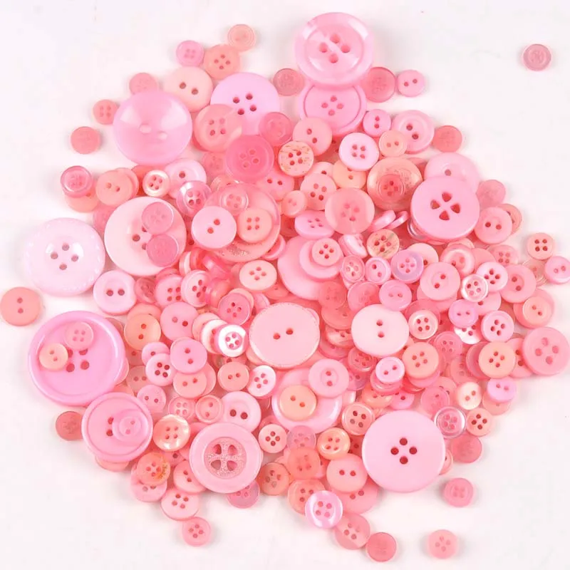 2019 ins hot 50pcs mixed Flatback Dyed Plastic sewing buttons for kids Scrapbooking DIY Craft handicrafts ornament cp2240