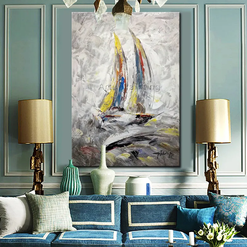 

Canvas oil painting caudros decoracion boat ship sailing yacht acrylic painting Wall art Pictures For Living Room Home Decor82