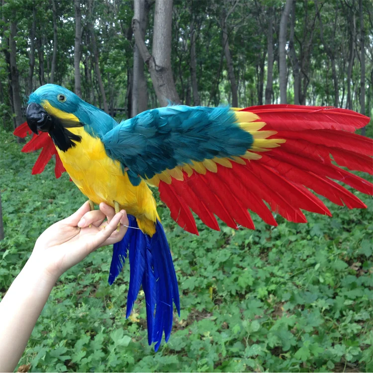 big-new-red-wings-parrot-toy-polyethylene-furs-simulation-colourful-bird-model-gift-about-45cm-1260