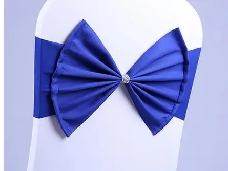 250pcs Wedding Spandex Chair Sash Bands Lycra Stretch Chair BIG Bow Ties For Banquet Decoration Event Party