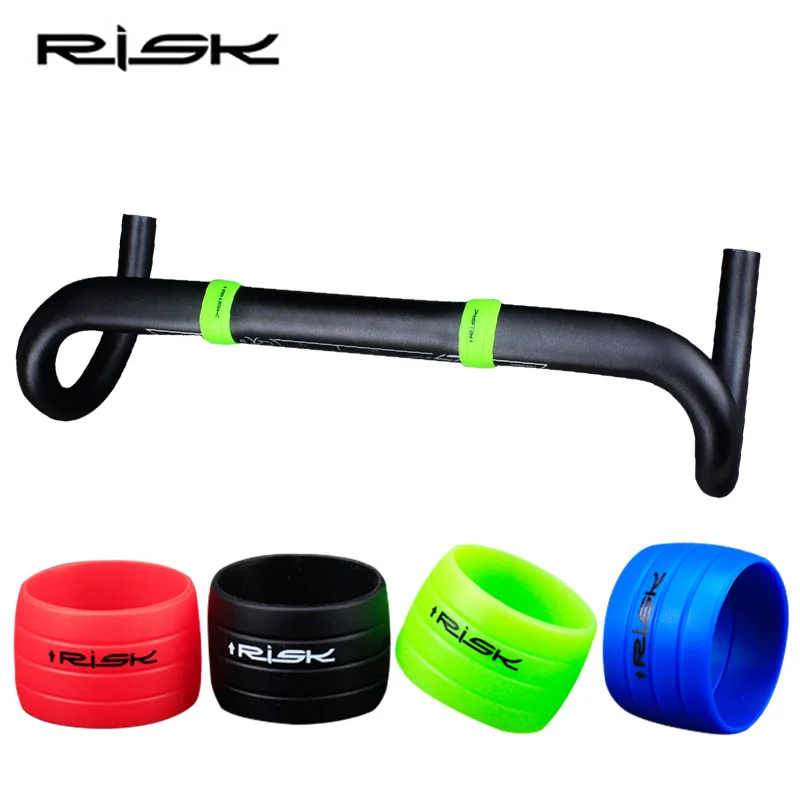 

RISK 2pcs Bicycle Handlebar Tape Plug Silicone Road Mountain Bike Anti-skip Handle Bar Ring MTB Shift Lever Protection Cover Cap