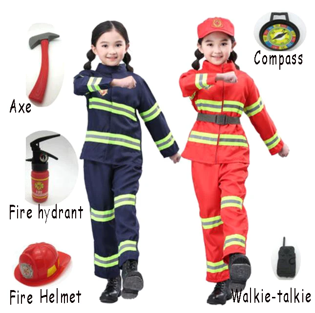 Disfraz Sam de bombero para niños, ropa de fiesta de cumpleaños, uniforme de Cosplay de Halloween para niñas y niños